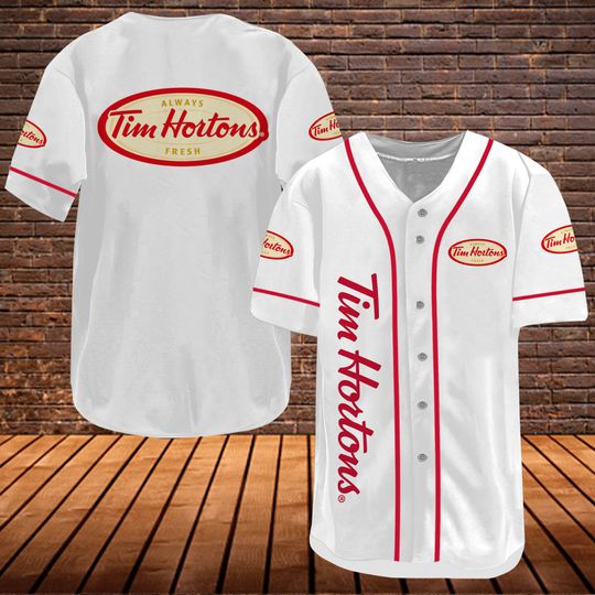 Discover White Tim Hortons Baseball Jersey