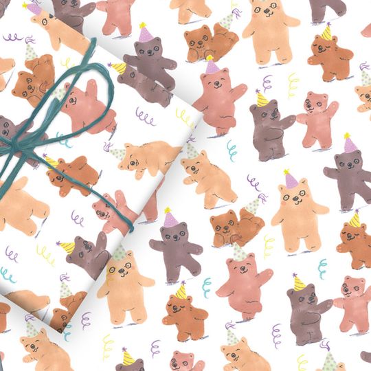 Discover Bears Birthday Party Gift Wrap Wrapping Paper