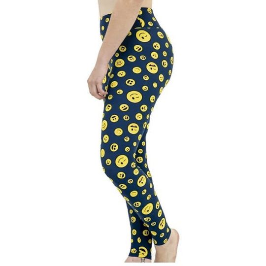 Discover Smiley Face Emoji Pattern High Waist Buttery Soft Leggings