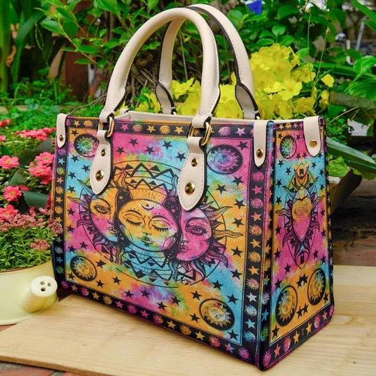 Discover Mandala Sun Handbag , Leather Bag Mandala Sun