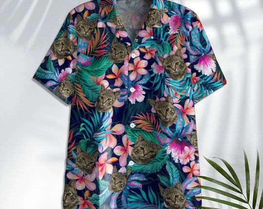 Discover Custom Photo Face Shirt | Custom Pet's Face Hawaii Style Shirt