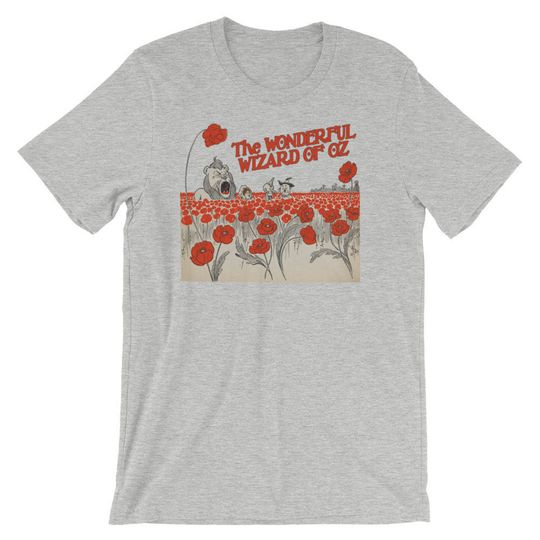 Discover Vintage Wizard of Oz Deadly Poppy Field T-shirt-Cowardly Lion, Tin Man, Scarecrow, Dorothy shirt