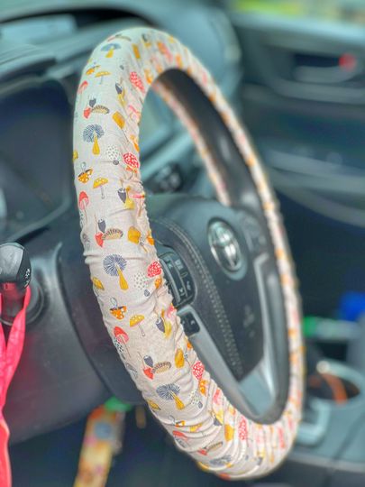 Discover Mushroom Toadstool Non Slip Steering Wheel Cover