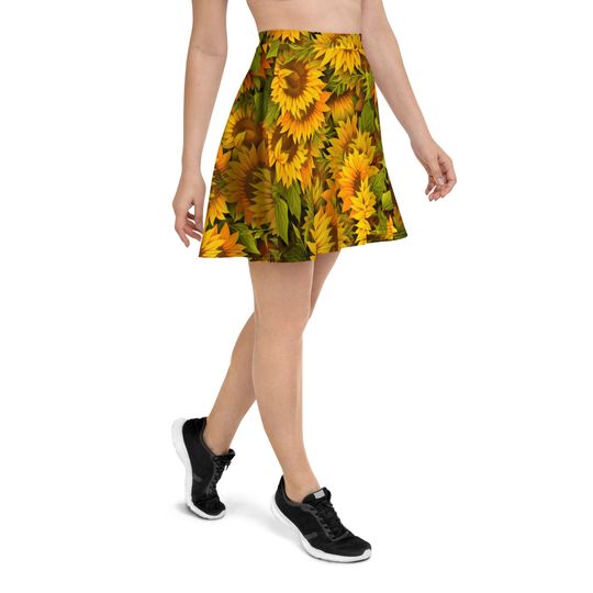 Discover Vintage Sunflowers Skater Skirt
