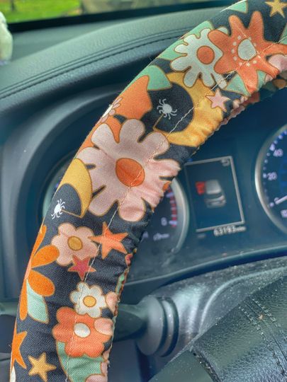 Discover Moon and Stars Non Slip Steering Wheel Cover