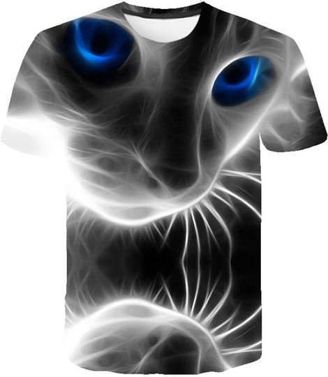 Discover Cute Animal Cat Novelty Breathable Animal 3D T-Shirt