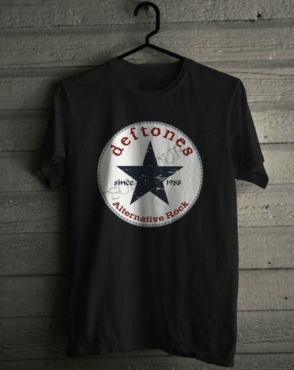 Discover DEFTONES logo star white pony rock band Men's Unisex T-shirt