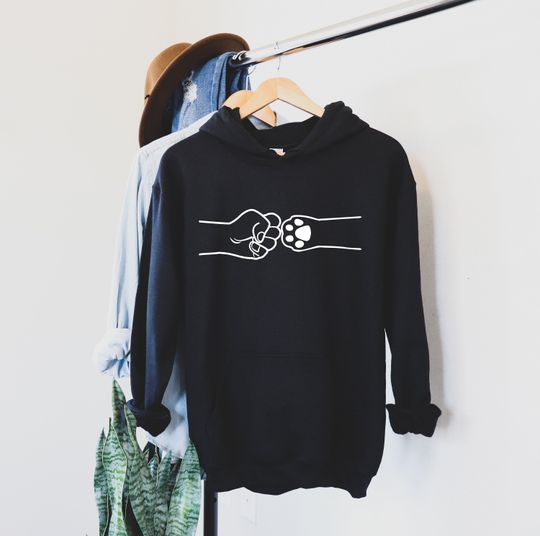 Discover Paw Fist Bump Hoodie, Dog Lover Hoodie
