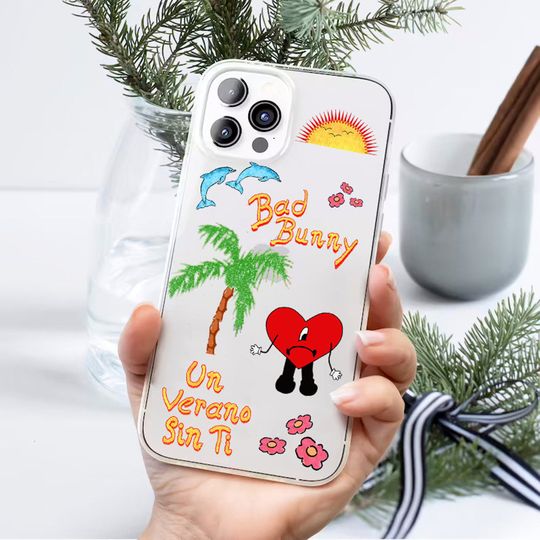 Discover Un Verano Sin Ti Sticker Printed Clear Phone Case | Sad Heart Bad Bunny Case