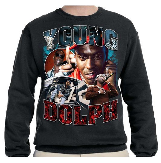 Discover Young Dolph Throwback Crew Neck Hoodie