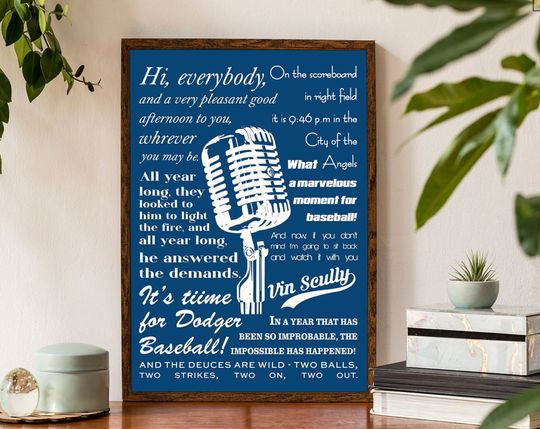 Discover Vintage Vin Scully Poster, Premium Matte Vertical Posters