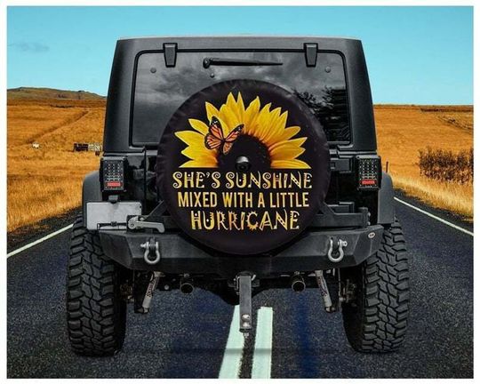 Discover Sunflower Butterfly Spare Tire Cover