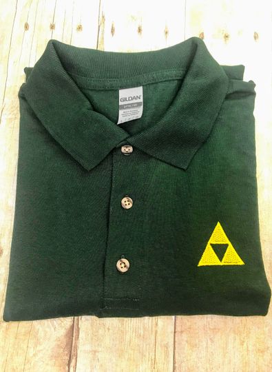 Discover Legends of Zelda Triforce Logo Embroidered Polo Shirt