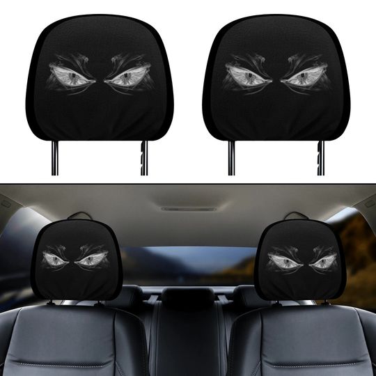 Discover Angry Eyes Car Headrest Covers