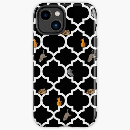 Discover Cats On A Lattice - Black Iphone Case