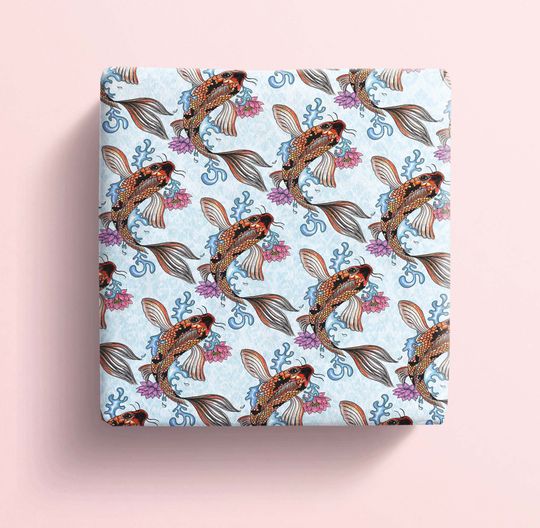 Discover Koi Fish Wrapping Paper, Unique Fish Gift Wrap