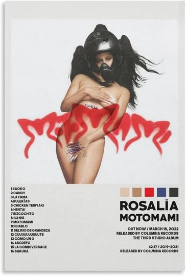Discover Motomami Tour Rosalia Concert Vintage Poster, Vintage Rosalia Motomami World Tour 2022 Poster