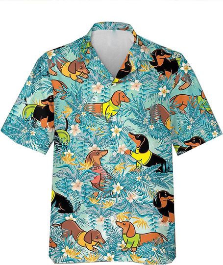 Discover Dachshund Hawaiian Shirts, Sausage Dog Mens Womens Hawaiian Shirts