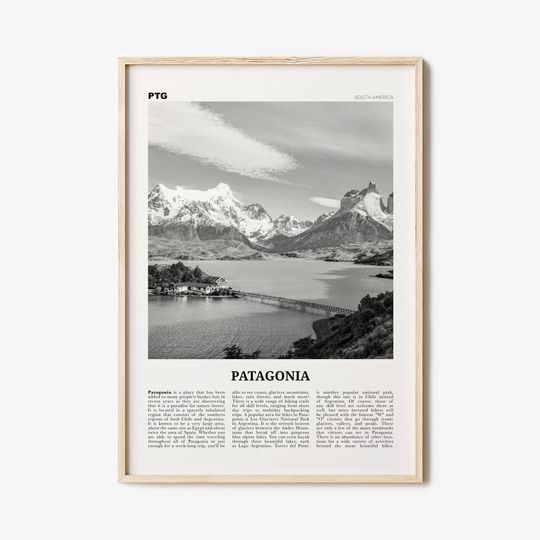 Discover Patagonia Black and White Art Print