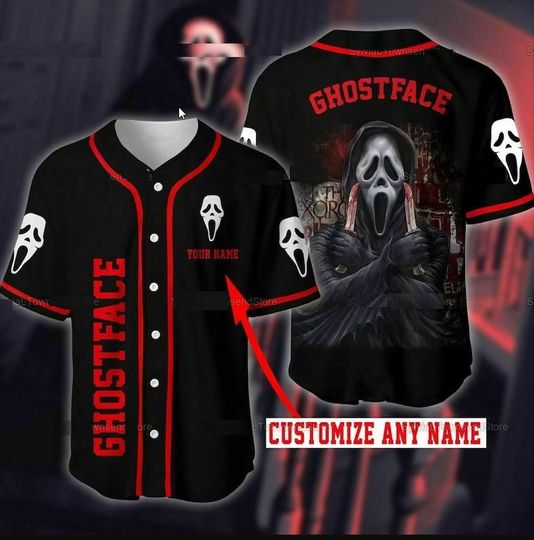 Discover Nightmare On Elm Street The Ghostface Baseball Jersey, The Ghostface Baseball Jersey