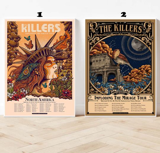 Discover Custom Imploding The Mirage Tour 2022- The KILLERS North American 2022 Tour Poster