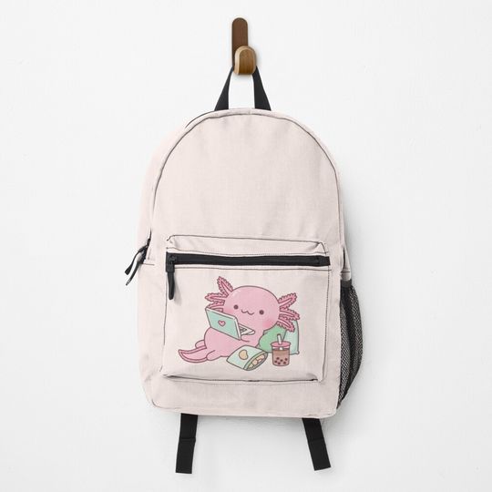 Discover Cute Chilling Axolotl Backpack