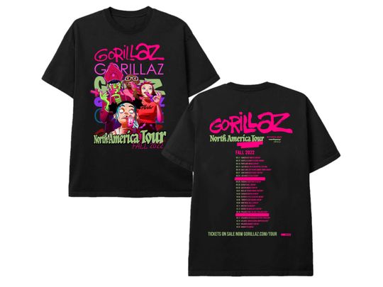 Discover Two Side Gorillaz North America Tour 2022 T-shirt