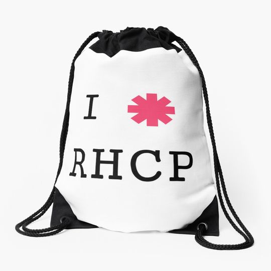 Discover I love red logo hot music band Drawstring Bag