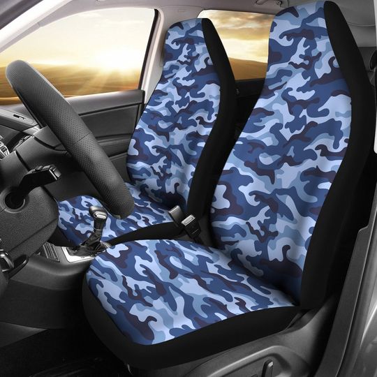 Discover Blue Camouflage Car Seat Covers