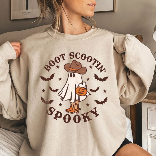 Discover Boot Scoot Spooky Sweatshirt, Western Ghost Sweatshirt