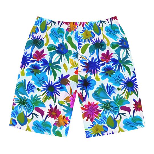 Discover Men's Board Shorts | AI Floral Pattern | Surfing Shorts | Men's Summer Vacation Clothing