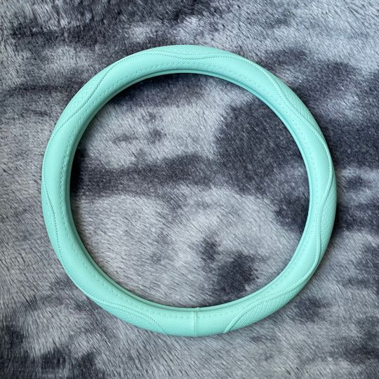Discover Cyan-Blue Sport Steering Wheel Cover, Leather Car Accessories