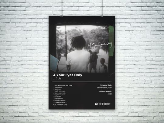 Discover J. Cole Poster / 4 Your Eyez Only Poster / J. Cole 4 Your Eyez Only Tracklist