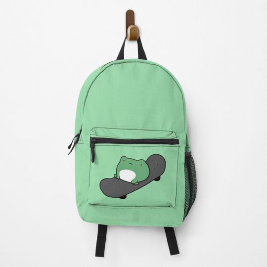 Discover froggy on a skateboard Backpack