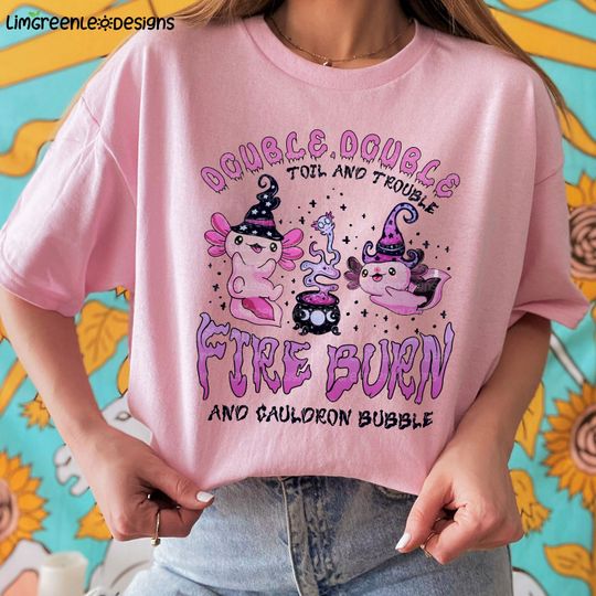Discover Halloween Axolotl Witchcraft Shirt
