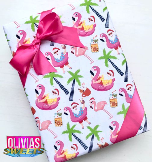 Discover FLAMINGO SANTA Tropical Christmas Paper