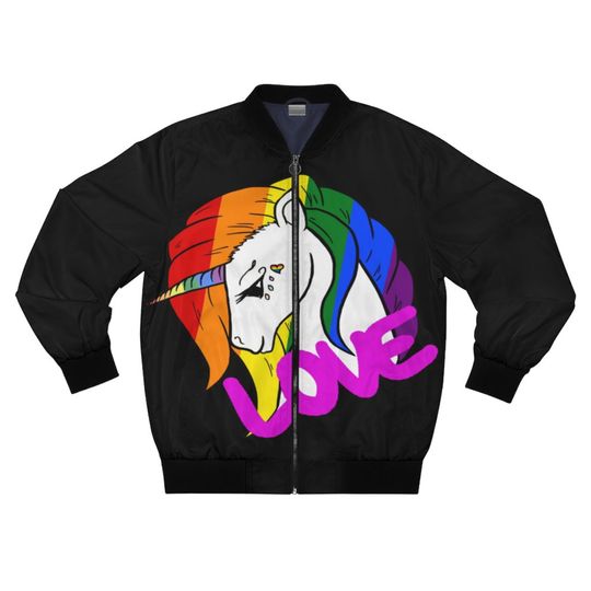 Discover Rainbow Unicorn Bomber Jacket