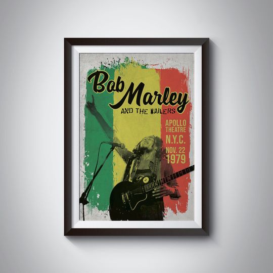 Discover Bob Marley Poster, Bob Marley, Vintage Concert Poster, Music Poster