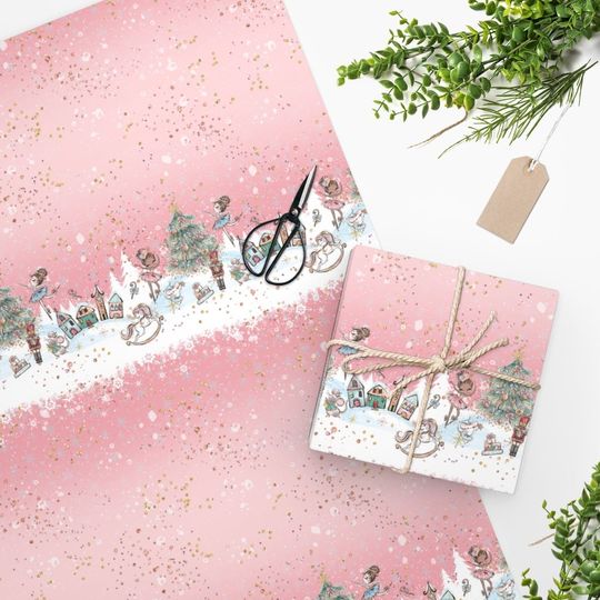 Discover Pink Christmas Nutcracker Wrapping Paper