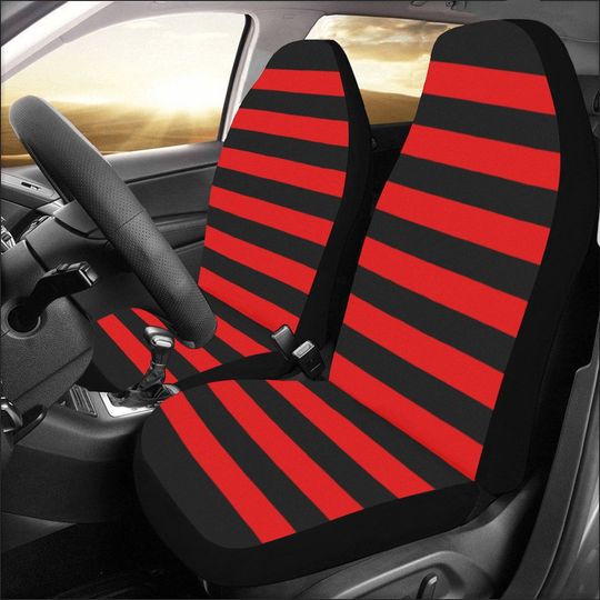 Discover Black Red Striped Car Seat Covers