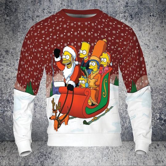 Discover The Simpsons Christmas 3D Sweater