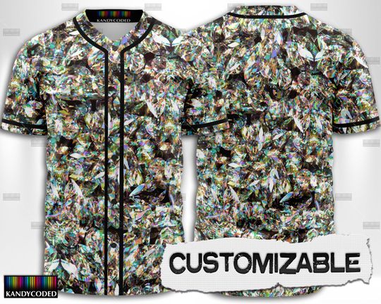 Discover Custom EDM Festival Fractal Baseball Jersey