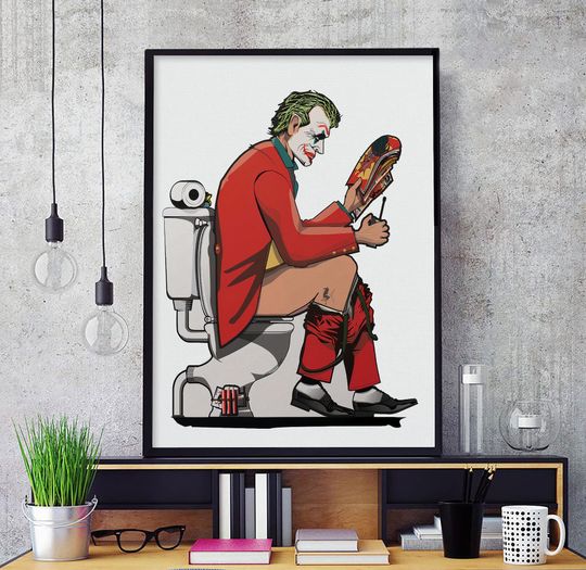 Discover Joker Toilet Humor Poster: Funny Bathroom Decor