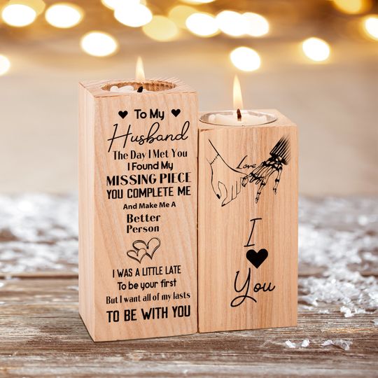 Discover To My Husband Family Heart Candle Holder