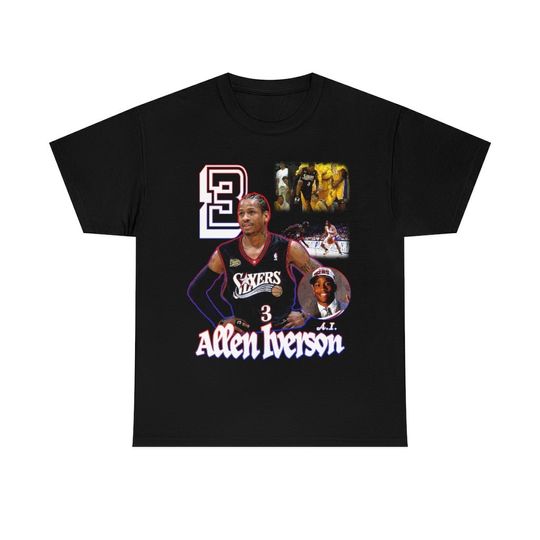 Discover Allen Iverson number 3 pro basketball player t shirt