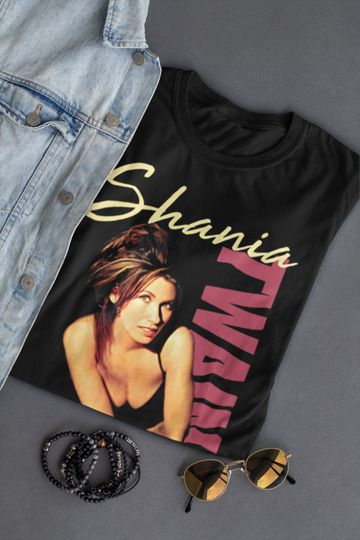 Discover Shania Twain T Shirt Vtg 90s 1998 Tour Black T-shirt
