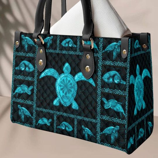 Discover Turtle Mandala Handbag , Leather Bag The Sound Of Water Turtle Mandala