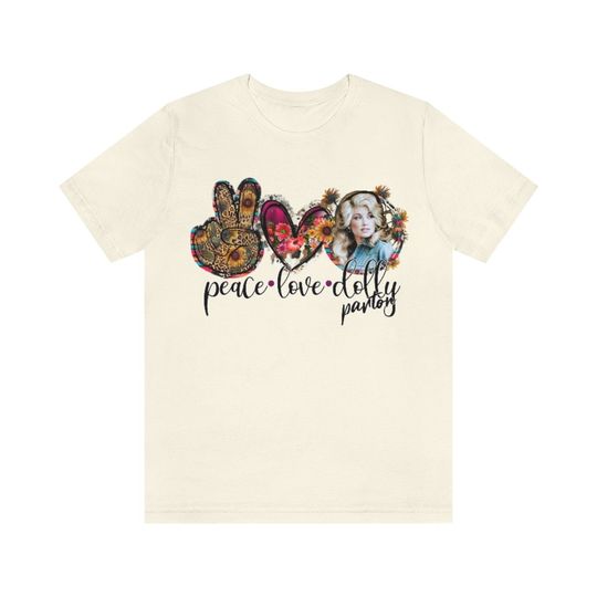 Discover Love Peace & Dolly Parton Unisex Jersey Short Sleeve T-Shirt
