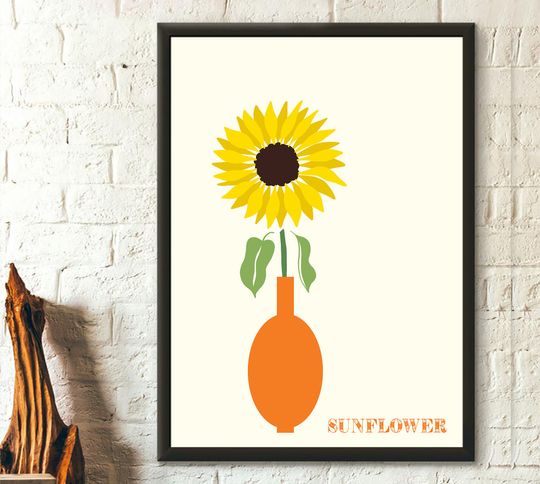 Discover SunFlower Print Floral Poster