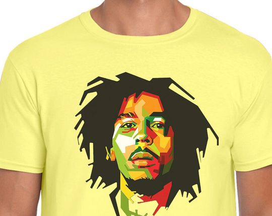 Discover Bob Marley Colourful Face T-shirt